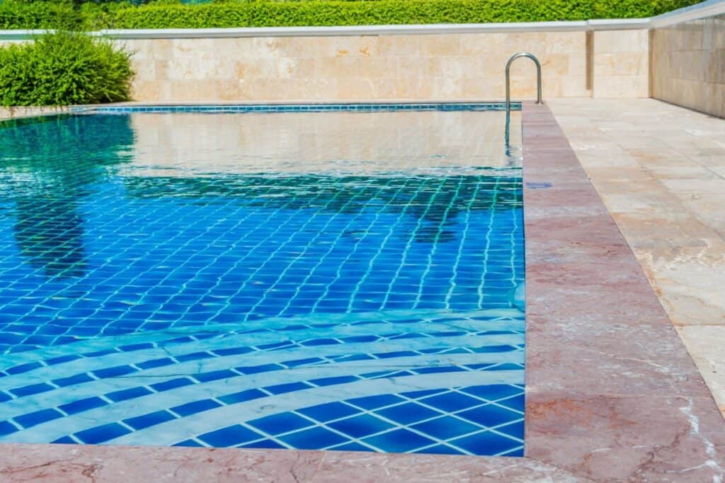 Close up picture of hotel pool.