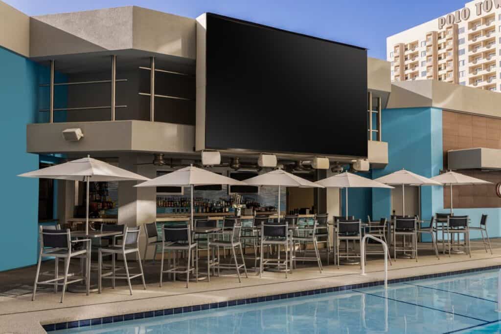 5th Floor Pool Bar & Grill with Jumbo outdoor TV.