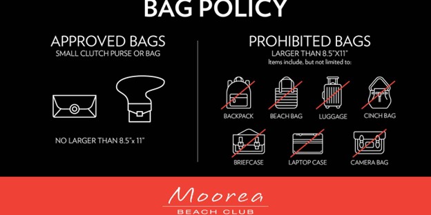 Images of various types of bags that are and are not allowed .