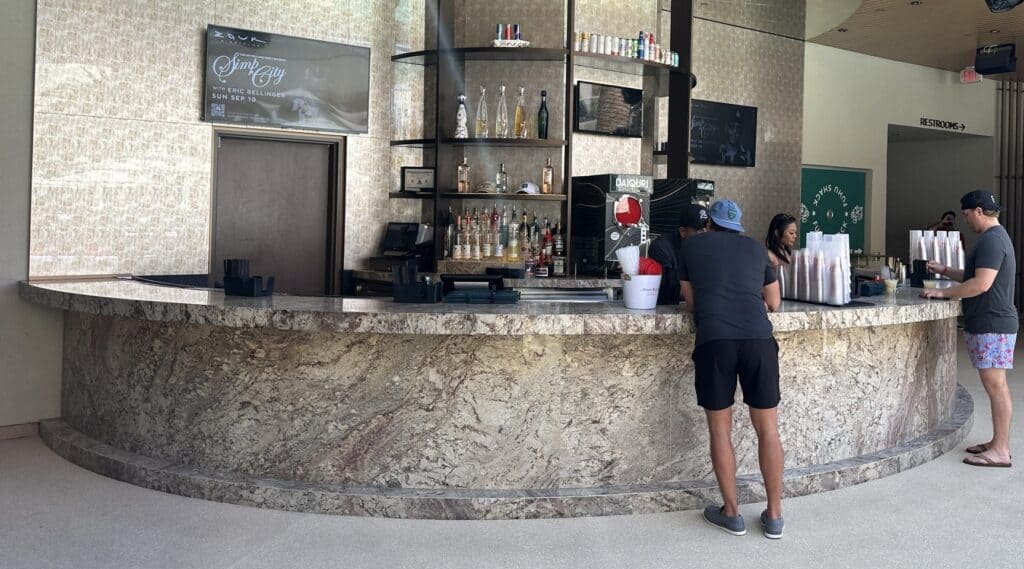 Guests being served at a bar